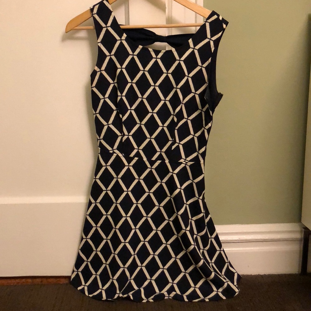 Blu Pepper navy and ivory dress (size small)